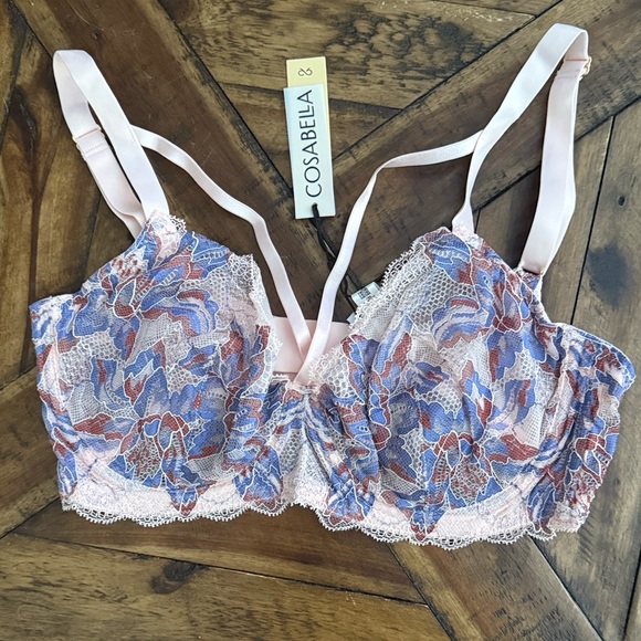 Cosabella Paradiso Lace Demi Bra - Pink Lilly- Size 36D- NWT - Picture 4 of 6